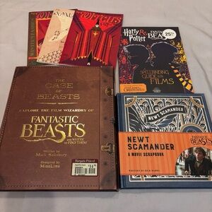 Fantastic Beasts Books Lot Of 6 Newt Scrapbook Case Of Beasts Spellbinding Guide